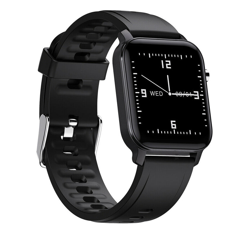 Fashion Smart watch IP68 Waterproof Full Touch Screen Wristwatch Black