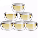 6Pcs 50Ml Clear Drinking Healthy Cup Heat Resistant Double Wall Layer Tea C Z6J6