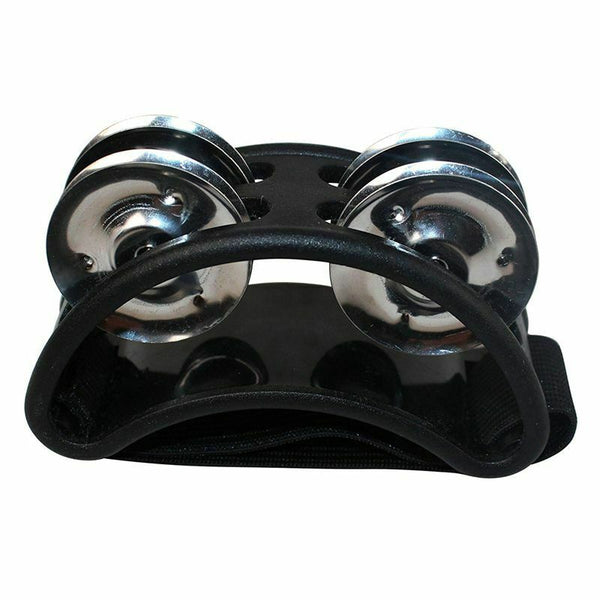 Percussion Foot Tambourine with Metal Jingles, Black