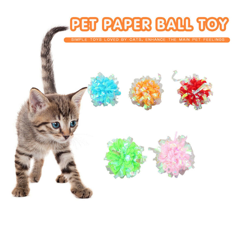 Cat Crinkle Paper Ball Rustle Sound Cat Scratching Interactive Toys Random