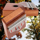 Kalimba Thumb Piano 17 Keys With Mahogany Wooden With Bag, Hammer And Music