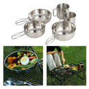 5Pcs Cookware Set Steel Pan Outdoor Camping Picnic Cooking Bowl Backpacking