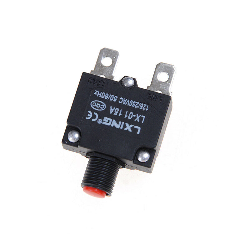 125/250VAC 15A Switch Push Reset Button Circuit Breaker Overload Protector  Di