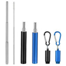 Telescopic Reusable Straws Stainless Steel Metal Drinking Straw with Travel