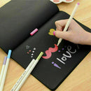 56K Black Paper Graffiti Notebook Sketch Book Diary Notepad Dr For Painting S6V9