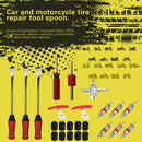 Car Bike Tire Spoons Levers Red Rim Protectors Caps Cores Tools Kit 24pcs/set