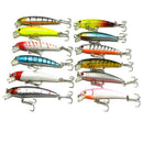 Lot 6pcs Hot Plastic Minnow Fishing Lures Bass Crankbait Tackle 7.52cm w/