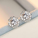 Hollow Flower Crystal Rhinestone Earrings Ear Stud Prom Jewellery Party V2A8