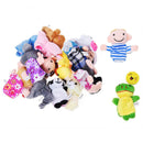 Story Time Finger Puppets - 10 pcs Velvet Animal and 6 pcs Soft Plush Famil M8M2