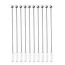 10pcs Swizzle Sticks Metal - Stainless Steel Mixing Cocktail Coffee Stirrer O9C3