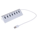 7-Port Aluminum USB 3.0 Hub + 5V/2A Power Adapter for PC Laptop Notebook Deskt%!