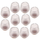 10x Chair Leg Caps Coffee Table Glides Flexible Ends Clear Round Leg 17-21mm