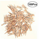 100 Mini Wooden Pegs Wedding Craft Tiny Photo Small Hanging Clips Wood