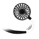 Black Portable Mini Double Head Fan Neckband Fan With Usb Rechargeable Air  E9B6