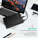 USB 3.0 to SATA External Hard Drive Enclosure Lay-Flat Docking Station 2.5in