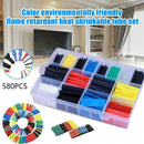 580Pcs/set Polyolefin Heat Shrink Tubing Tube Sleeve Wrap Wire Assortment P O0T5