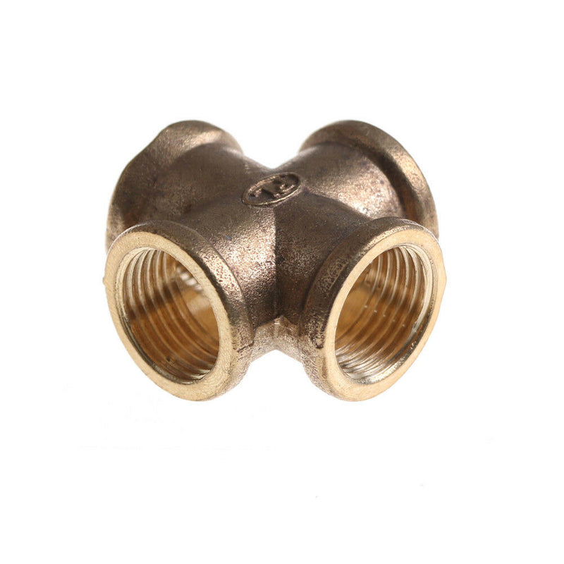 1/2" BSP Female Thread 4 Way Brass Cross Pipe Fitting Adapter  Connector ME
