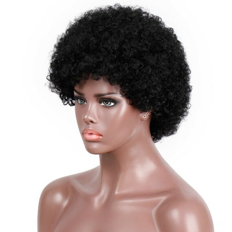 Brazilian Short Kinky Curly Afro Wigs For Black Women Hair Wigs For African E2X4