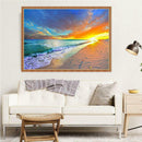 Beach in Setting Sun Full Drill Round Diamond Painting DIY Embroidery Kits
