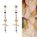 Solar System Universe Earrings Dangle Sun Earth Earrings Ear Summer Stud V7P3