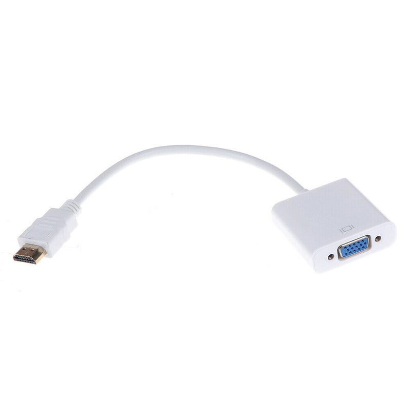 1Pcs HDMI to VGA converter adapter HD 1080P WhiteEBJC&j
