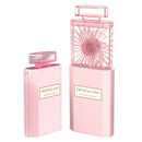 Folding Mini Perfume Fan Outdoor Camp Silent Electric Cooling Fan (Pink) A