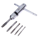 M3-M8 T-Handle Ratchet Tap Wrench Machinist Tool With 5Pcs Screw Thread Plu