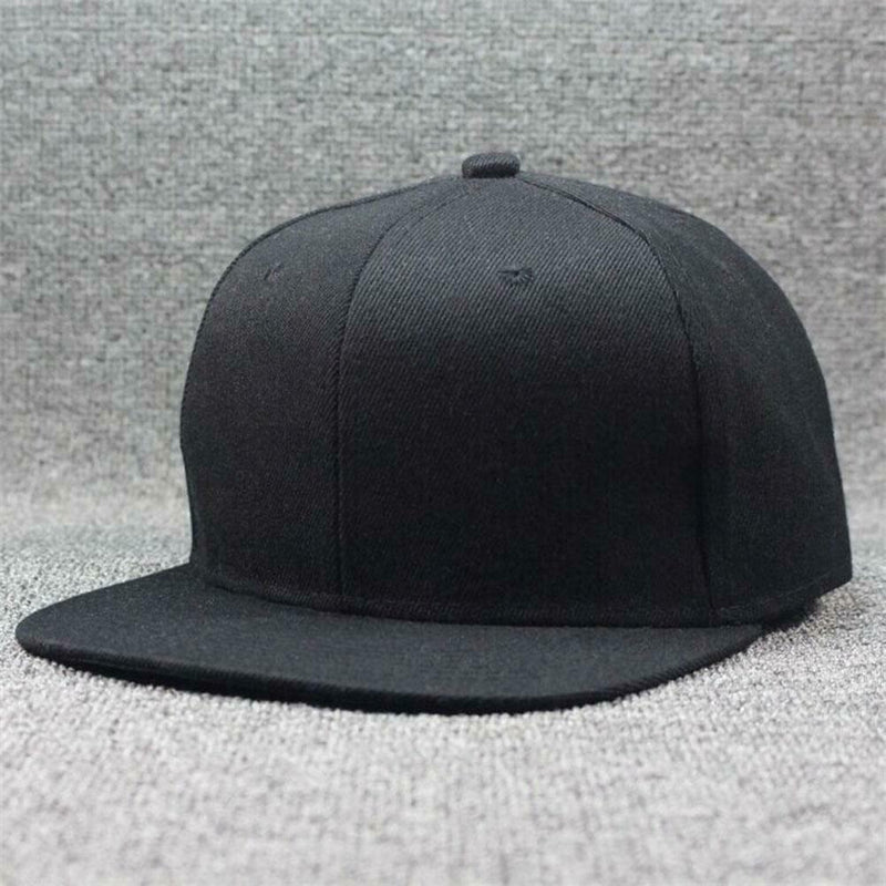 Unisex Men's Hip-Hop adjustable Snapback Hats Baseball Cap Black