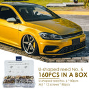 80pcs No.6 U Type Nuts Auto Car Door Panel Trim Clip U Nuts+ 80pcs M3x12 Screws
