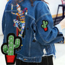 3pcs Cactus Embroidery Fabric Applique Iron/Sew on Patches For Clothing ES