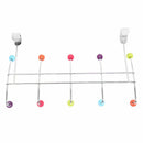 10 HOOK MULTI COLOUR OVER THE DOOR CLOTHES COAT HANGER RACK CHROME HANGERS Q8F9