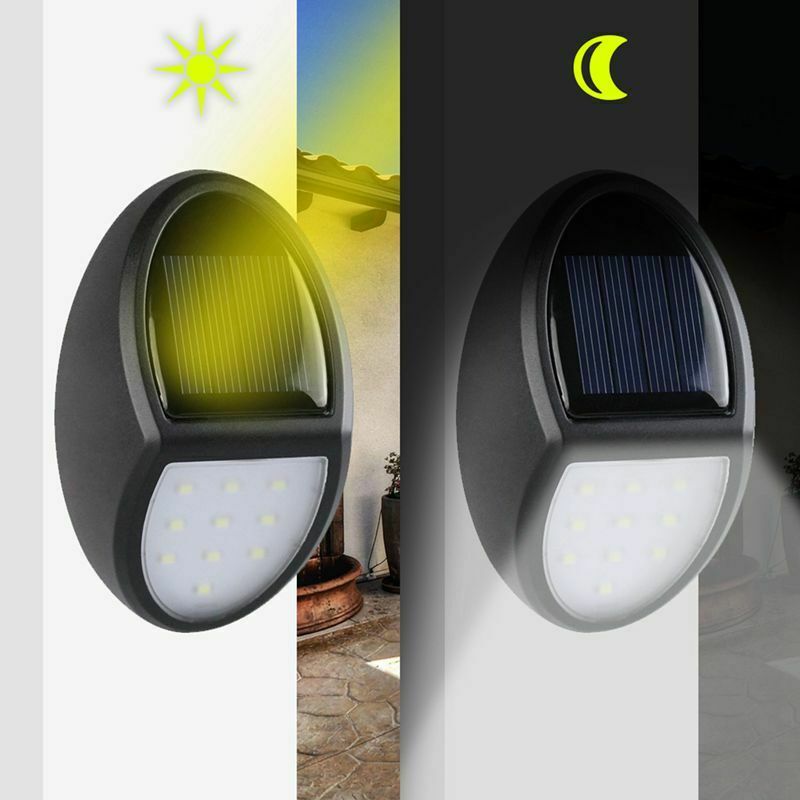 Waterproof Solar Light Wall Lamp Outdoor Garden Street Security Yard Path H