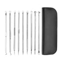 9pcs Stainless Steel Pimple Acne Extractor Blackhead Remover Needles Set