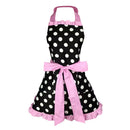 2 Piece Cotton Kitchen Apron Women Housewife Apron Adjustable Bowknot Dots