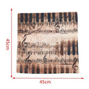 Music Series Note Printed Linen Square 45x45cm Home Decor Houseware Throw P F4E4
