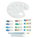 Acrylic Paint Set 12 Colors 3 Paint Brush Included Palette and Nylon Brushes for