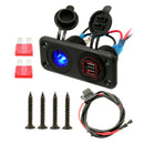 Dual USB Charger Socket Waterproof Power Outlet Fast Charge with Wire and Fuse