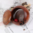 Wooden Yarn Bowl Holder Skeins Knitting Crochet Thread Storage Box with L_