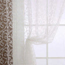 2Pcs Flocking Sheer Window Curtain Balcony Tulle Divider Panel White 1x2.8M