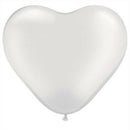 White Heart Shaped 11" Latex Balloons x 10