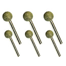 6 Pieces Diamond Coated Round Head Mounted Points Grinding Bit, 6mm Shank