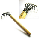 Durable 5-Tine Claw Rake Cultivator Seafood Rake with Wood Handle Gardening X3Q8