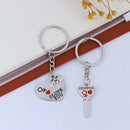 2pcs/lot Heart-shaped keychain Couple Valentine's Day Lover Gift Secret love 3C
