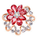 Womens Crystal Scarf Ring Clip Buckle Flower Silk Shawl Holder Brooch Badge With