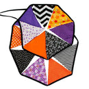 12 Flags Halloween Purple Black Orange Cotton Fabric Bunting Pennant Banner