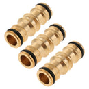 3 Pieces  Brass Quick Connect Water Hose Pipe Joiner Male To Male 1/2 Inch