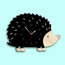 Hedgehog Wall Clock Wooden Animal Clocks Living Room Bedroom Office Decor W
