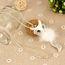 Women Sweater Necklace Diamond Long Chain Owl Fox Pendant. AU Kit Z9J4