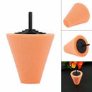 3Pcs 1/4 inch /6mm Shank Sponge Cone Metal Polishing Foam Pad Wool Buffing
