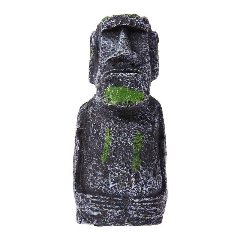 Fish Tank Landscaping Artificial Easter Island Statue Decoration(Small)